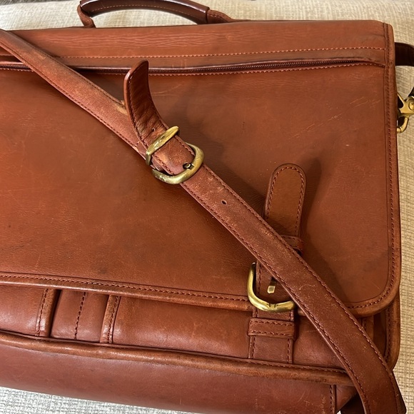 Genuine Leather Messenger Briefcase Crossbody Laptop Shoulder Strap Bag Vintage - Picture 2 of 16